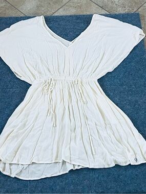 Roxy Cream V-Neck Beach Coverup